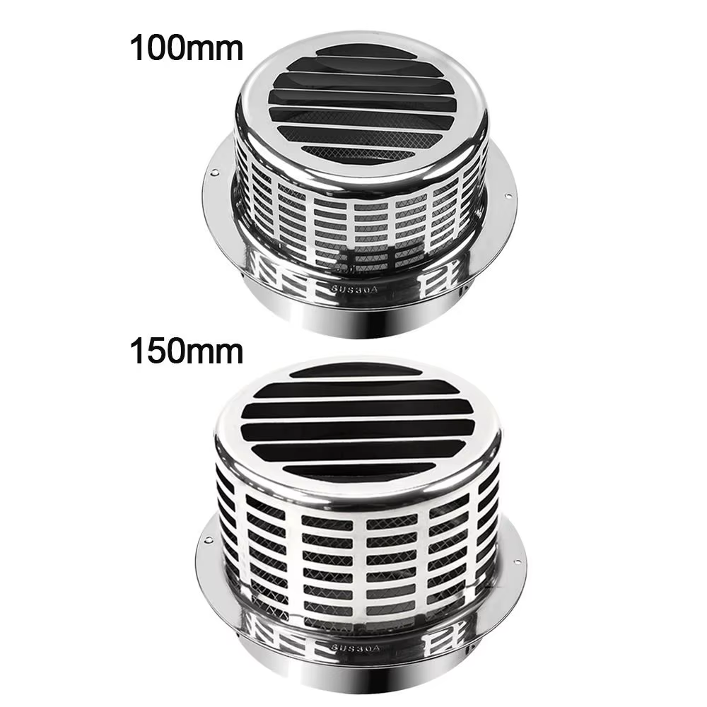 Capot de Sortie d'Air Murale Extérieure en Acier Inoxydable, Tuyau de Toit pour Conduits de Ventilation, Chambre à la Mode, 100/150mm