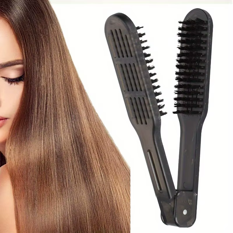 Brosse à pince, Double brosse pour lisser les cheveux