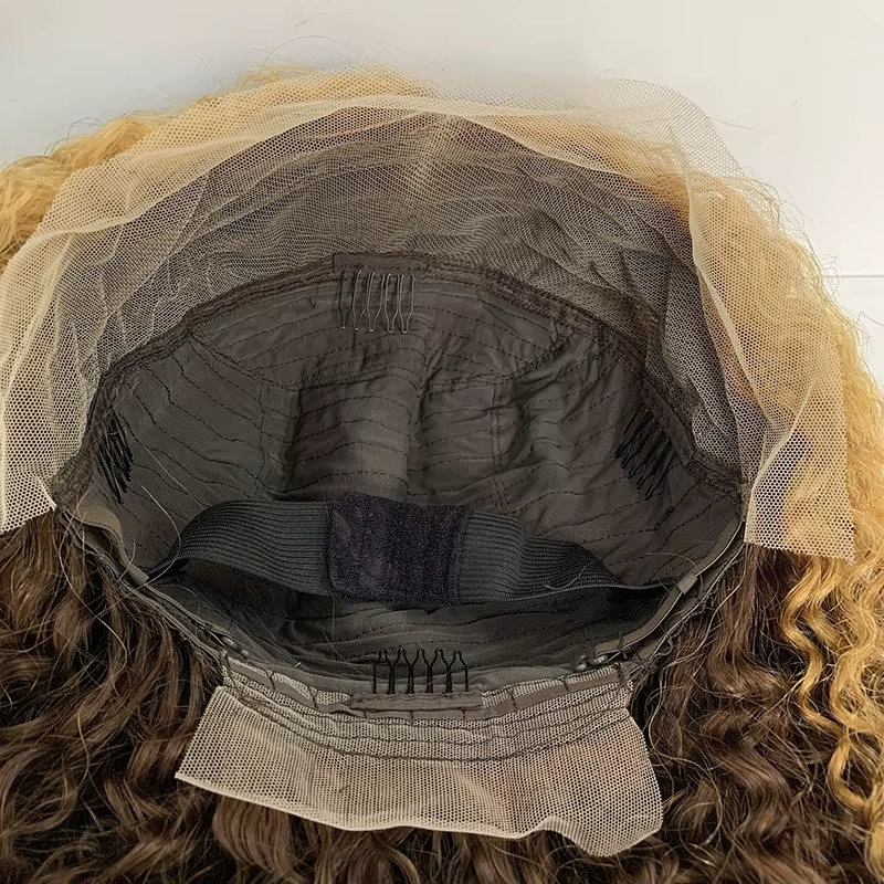 12A JC Bob perruque avec frontale complète P4/27 mettre en évidence les cheveux humains 8-12 pouces Texture d'apparence naturelle reflets lisses ajustement confortable