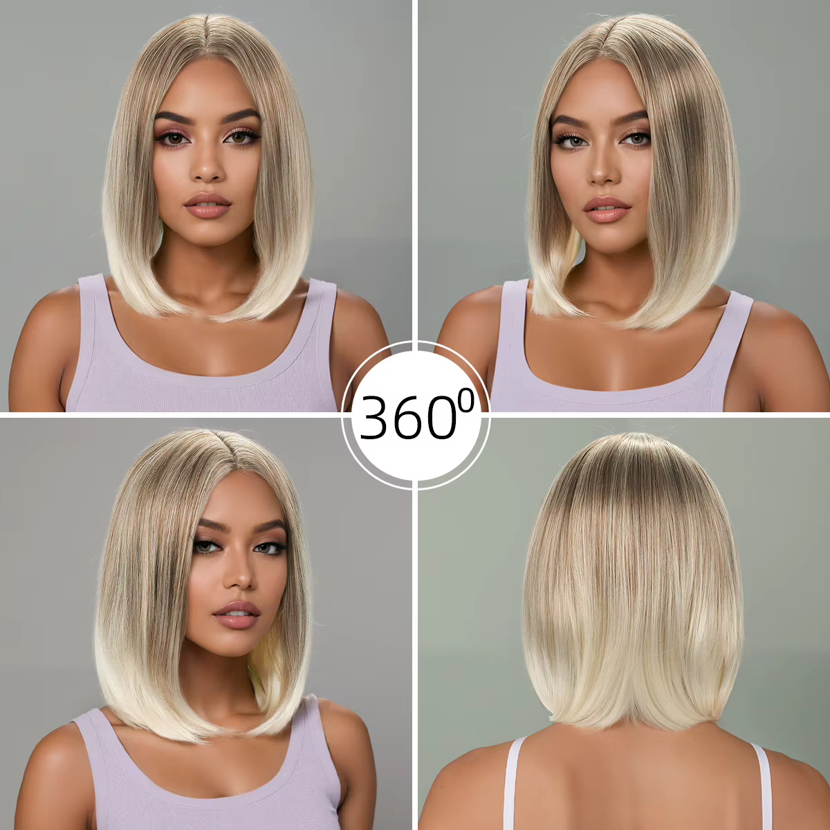 Perruque pour femme avec cheveux courts et raides dorés