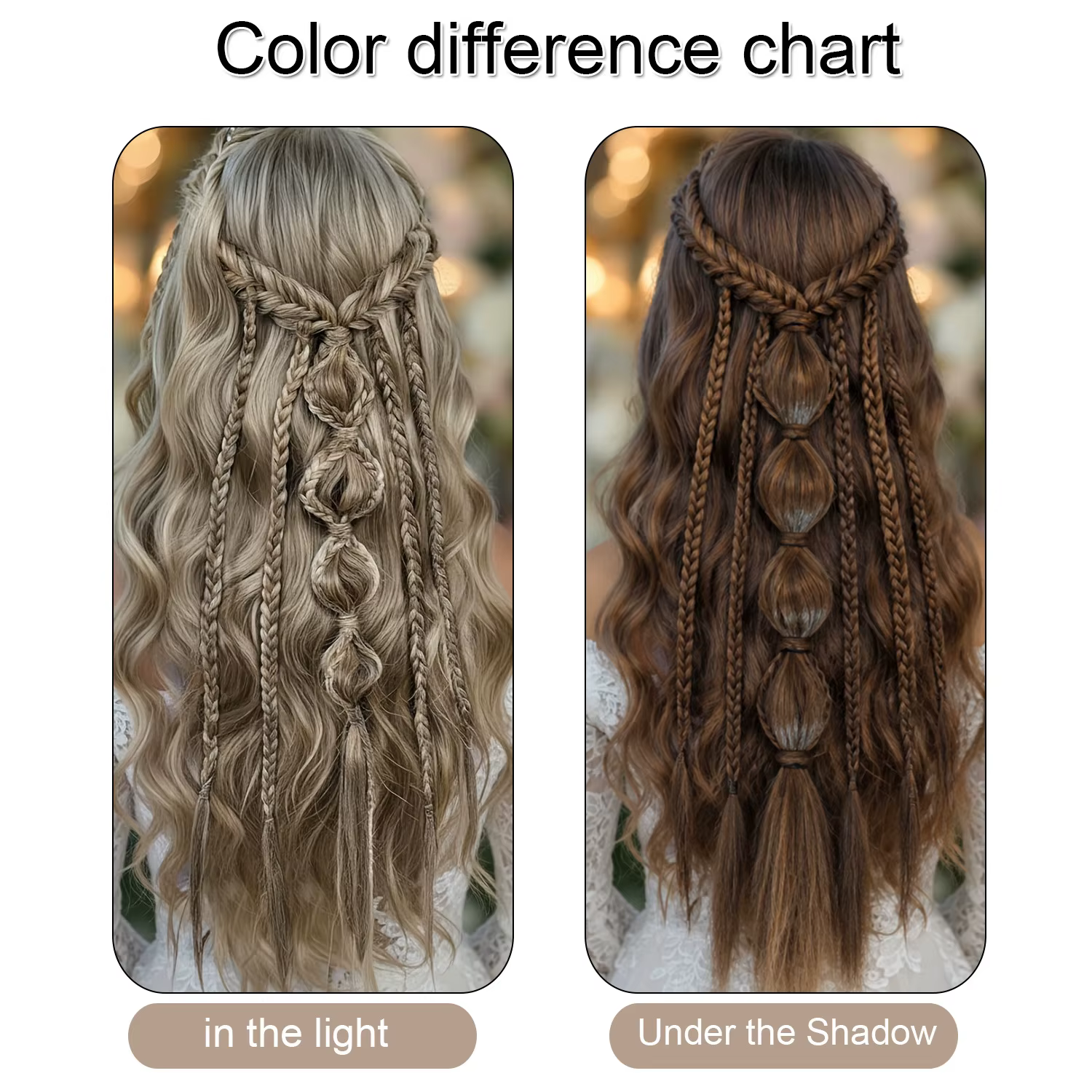 Extensions de cheveux synthétiques tressées style bohème viking, mèches ombrées, tresses féeriques médiévales, clip pour femmes, queue de cheval faite à la main