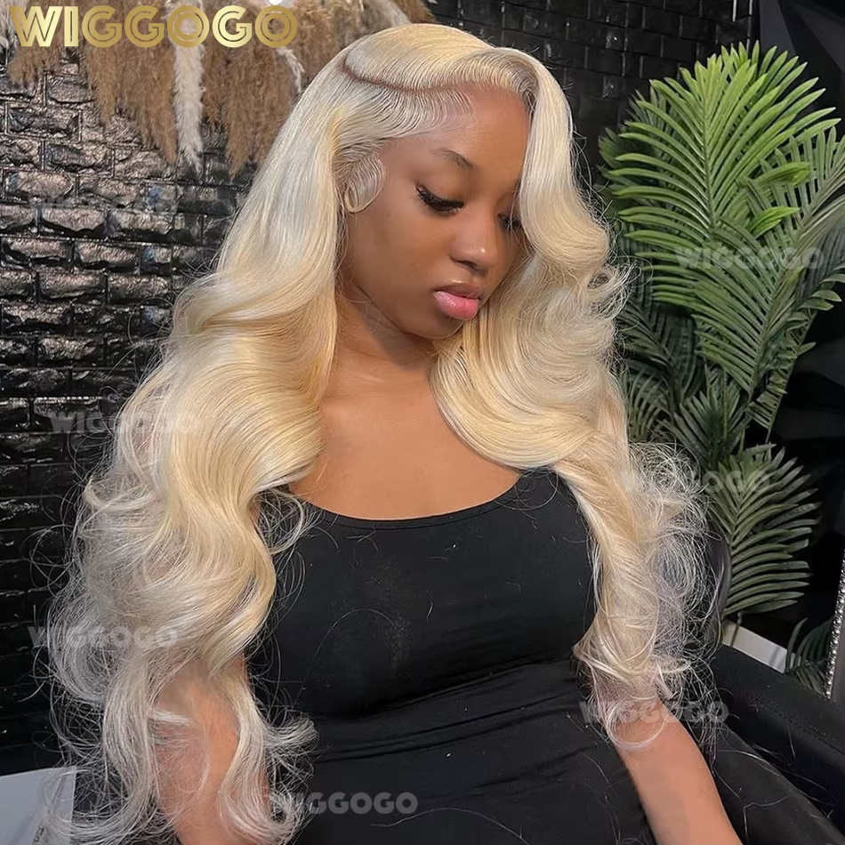 613 perruque de cheveux humains 13X6 vague de corps Blonde Hd dentelle frontale
