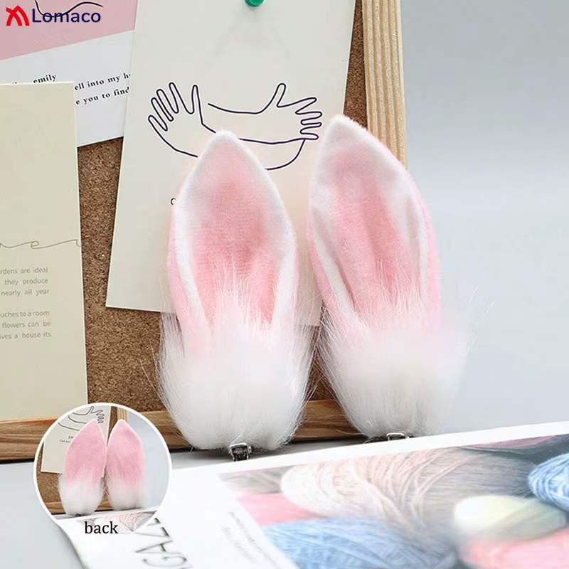 Jolies pinces à cheveux en forme d'oreilles de lapin en peluche