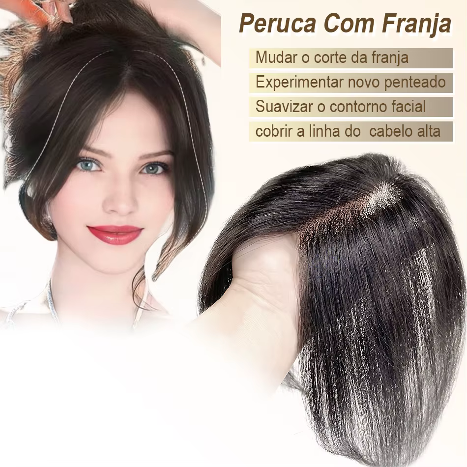 Extensions de cheveux humains 100% naturels avec frange