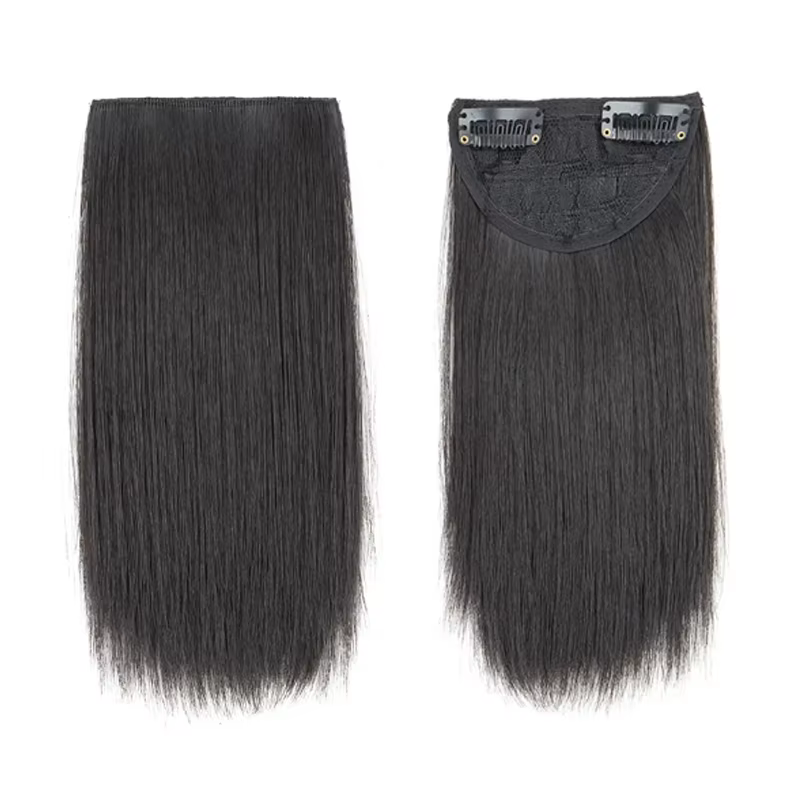 Extension capillaire synthétique courte et lisse, 10cm, doublure de cheveux Invisible, couverture latérale supérieure, postiche pour femmes