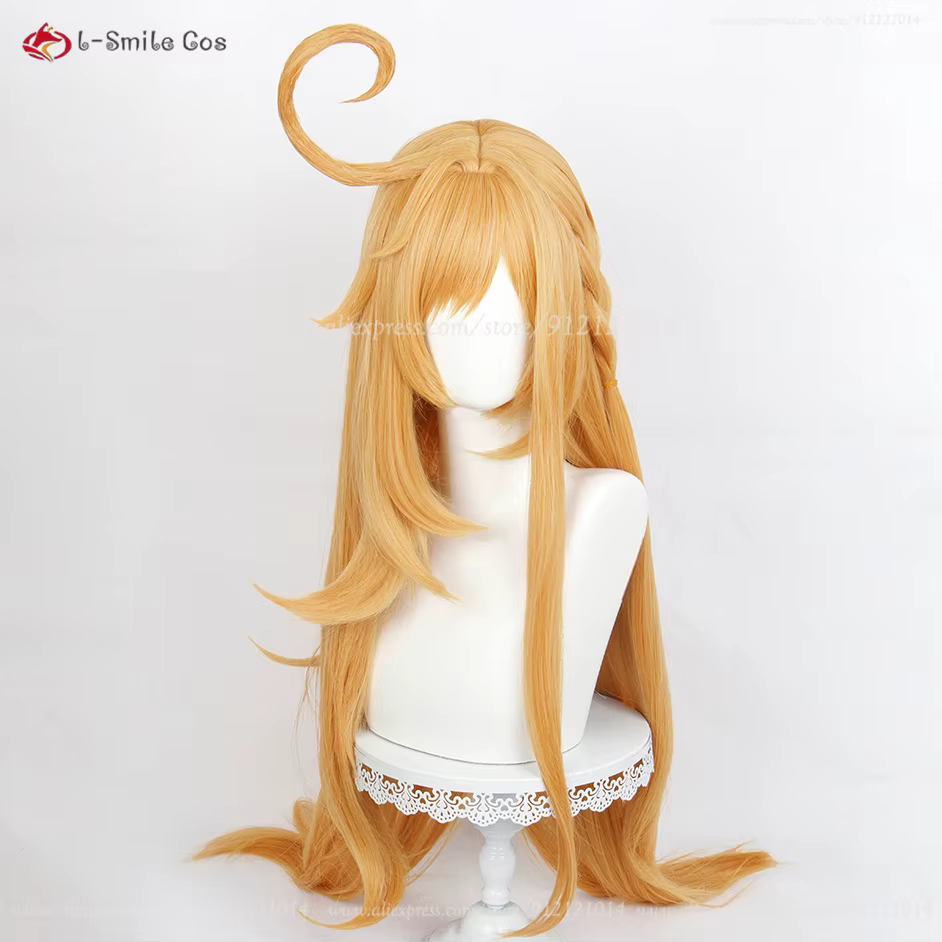 Escoffier Cosplay perruque 80 cm de Long jaune doré perruques