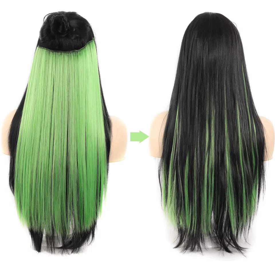LUPU pince synthétique dans les Extensions de cheveux raides postiche colorée rose violet blond pour les femmes vacances utilisation de fête de noël