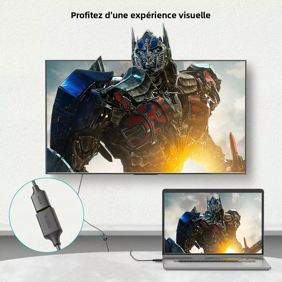 Câble d'extension HDMI 4K QGeeM, adaptateur HDMI 2.0 pour Xiaomi Xbox Series X PS5 PS4 TV Box Ordinateurs portables, câble répartiteur HDMI