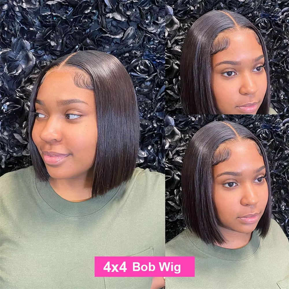 Perruques Lace Frontal Bob en Cheveux Humains Vierges Bruts 100% Naturels