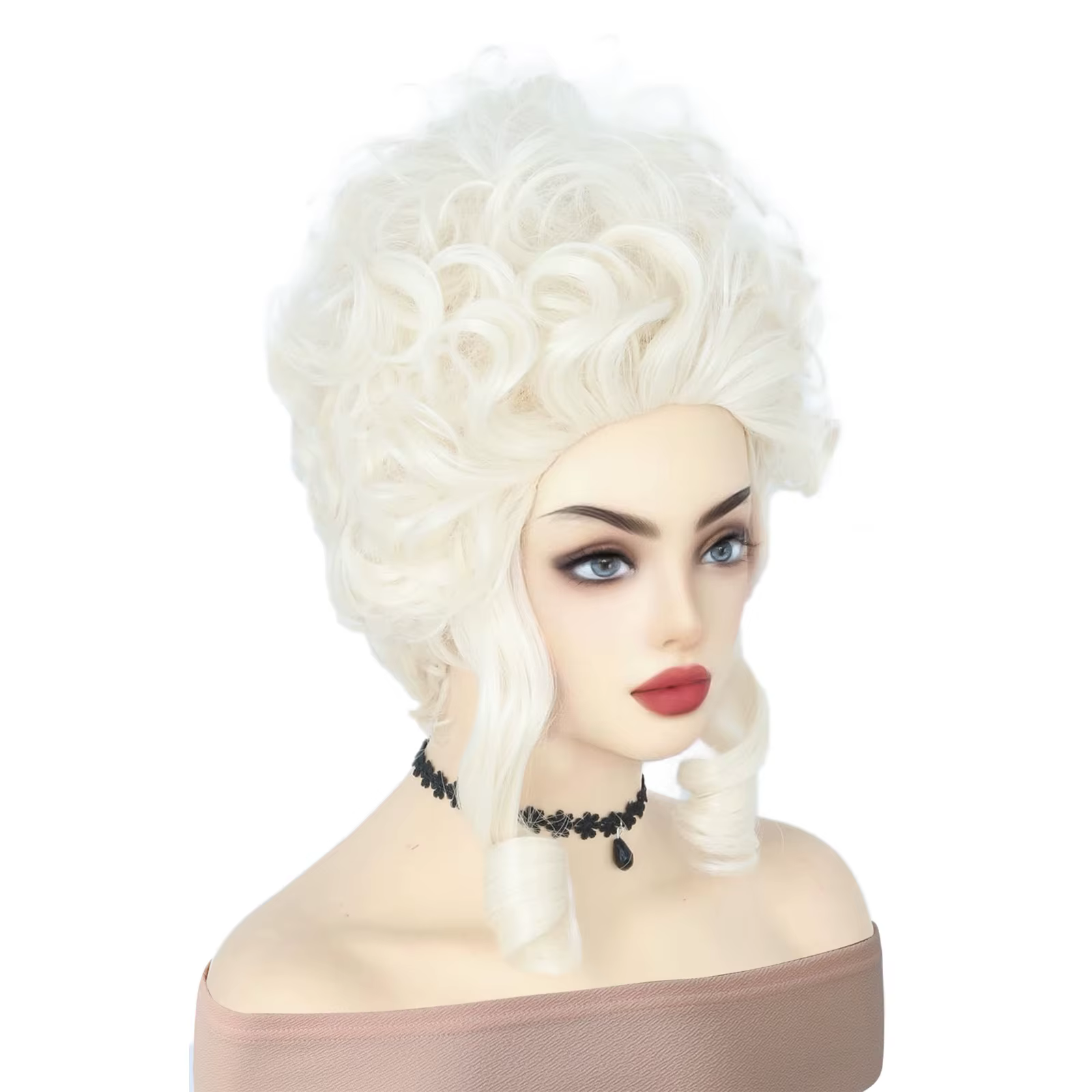 Perruque de Cosplay Vintage Platine Blanche