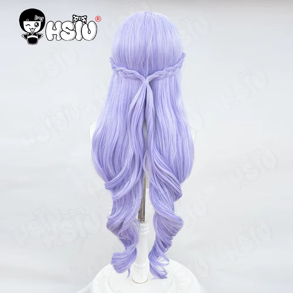 Vivian Cospaly perruque HSIU 90CM violet clair mélangé blanc cheveux longs