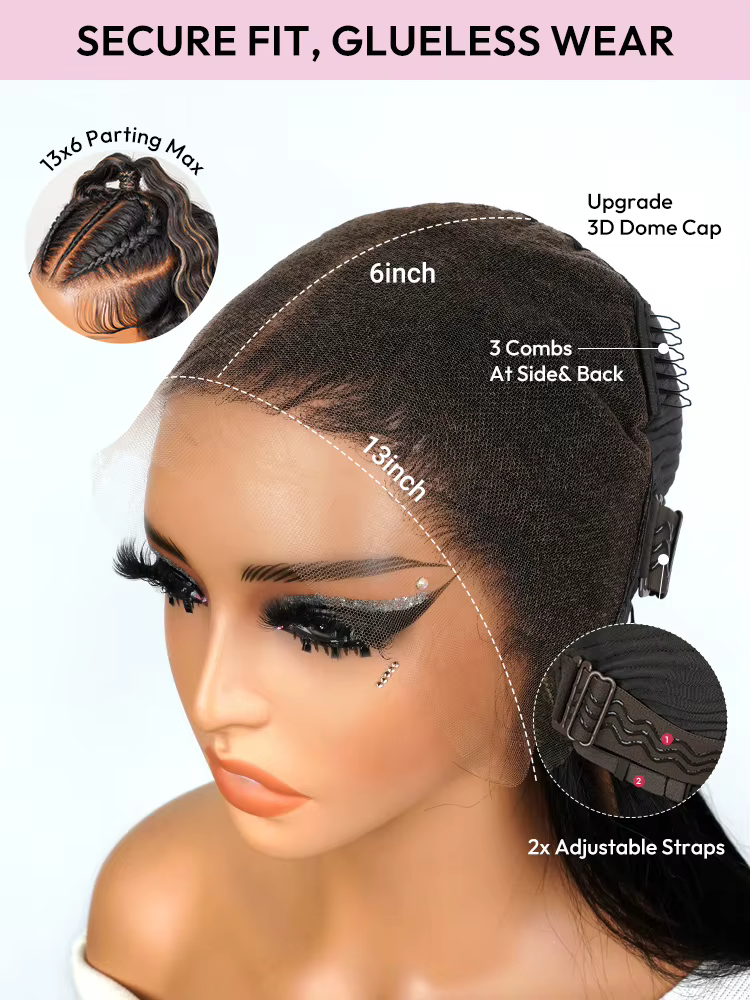 Alipearl cheveux sans colle mettre en évidence styliste perruque prêt à emporter pré-max serti ondulé 13x6 Ombre