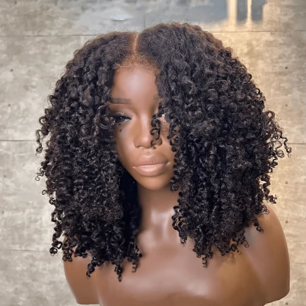 Ombre Blonde Invisi HD 7x5 sans colle dentelle perruque Remy 100% cheveux humains bouclés 4X4 5X5 sans
