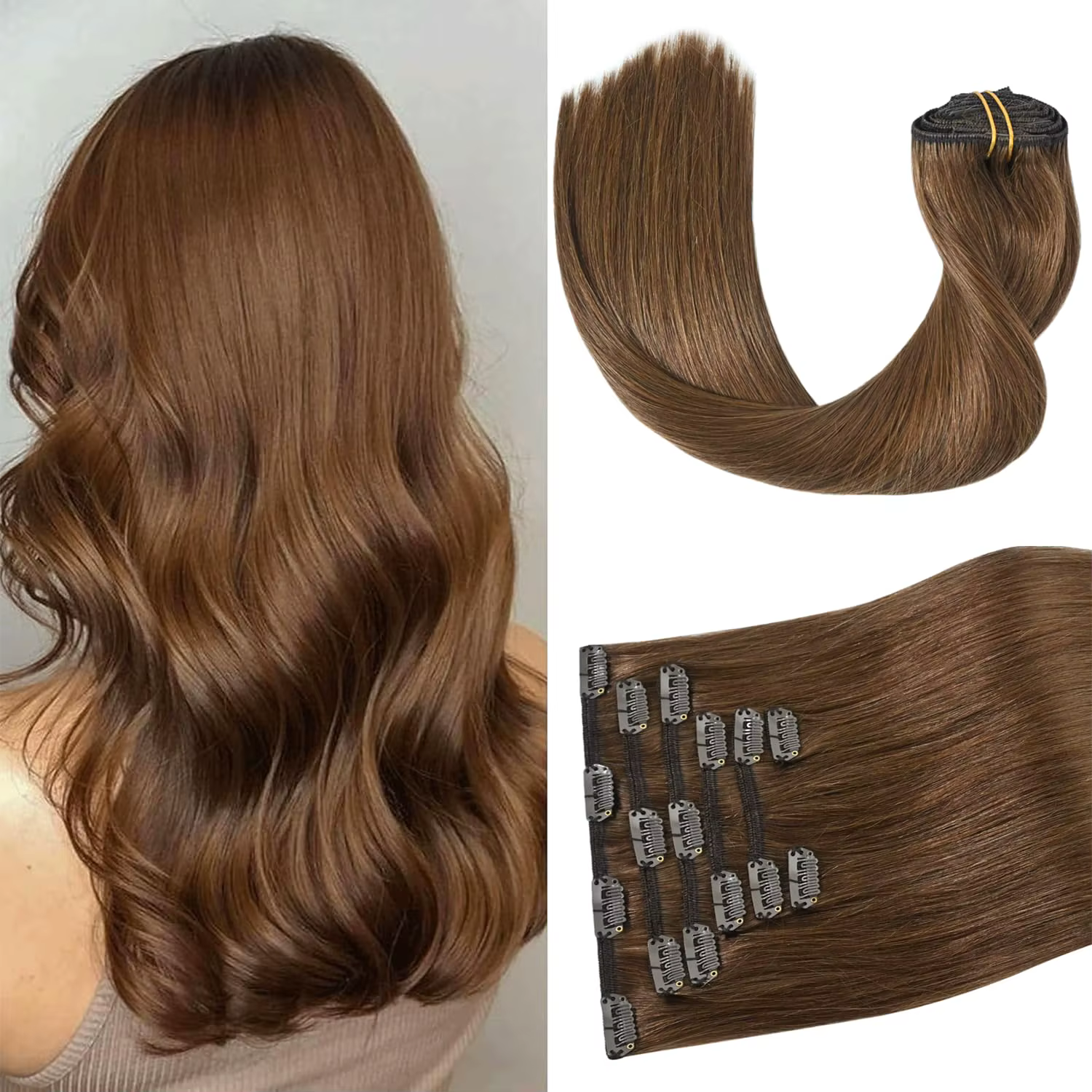 Extensions de cheveux 100% naturels à clips