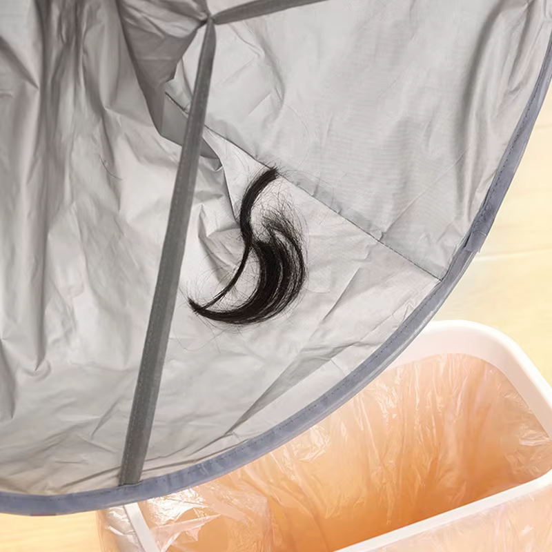 Capes de coupe de cheveux, teinture tridimensionnelle respirante pour la maison, enfant et adulte, cape parapluie de barbier, outils de coupe de cheveux pliables