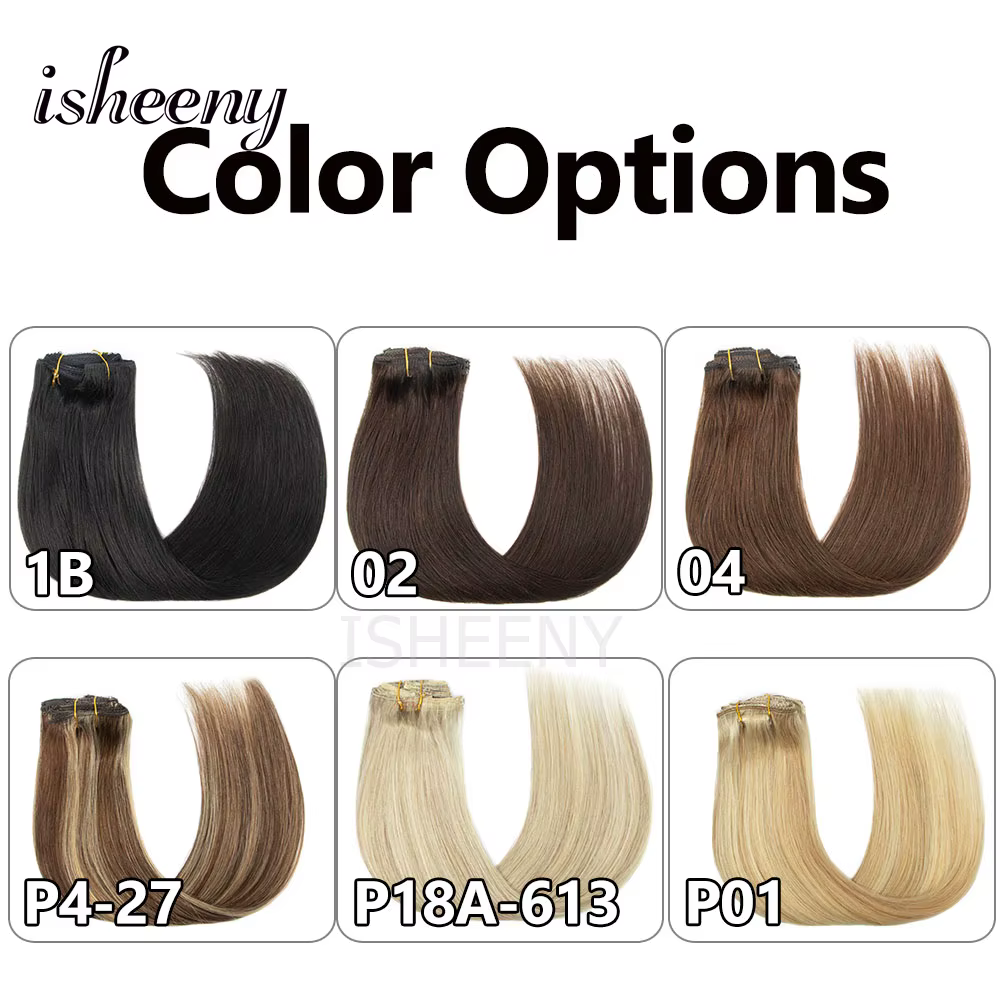 Extensions de cheveux humains à clipser de 12 à 20 pouces