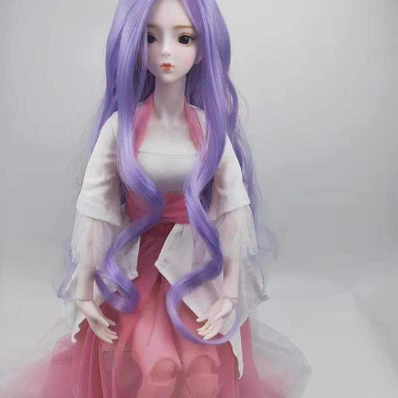Perruque de cheveux longs et colorés de princesse OB11