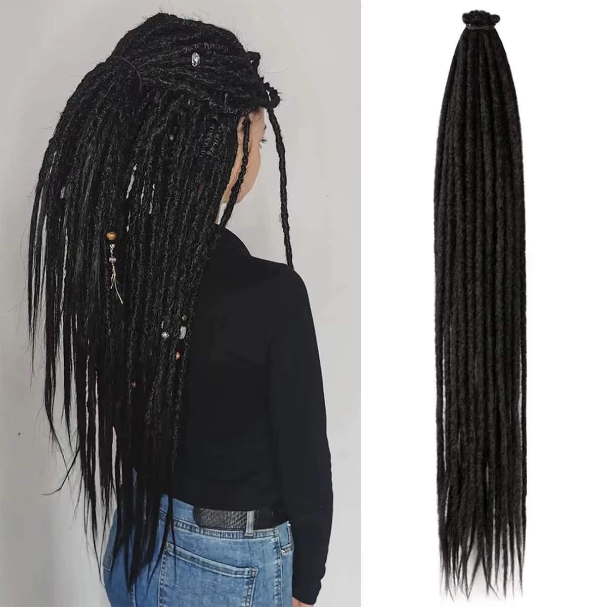 Extensions capillaires synthétiques Dreadlock de 24 pouces