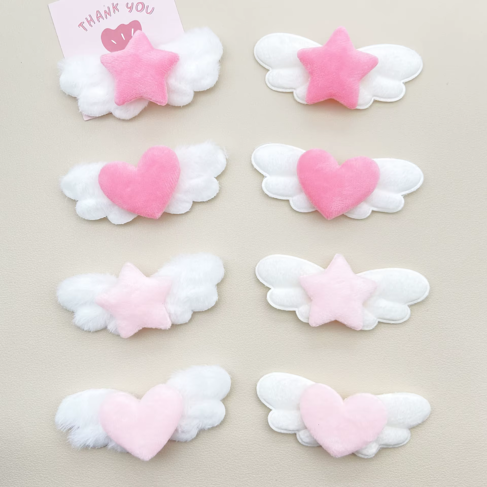 Barrettes à cheveux en forme d'ailes d'ange en peluche pour femmes