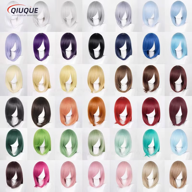 Perruque Anime Cosplay avec frange basique moyenne