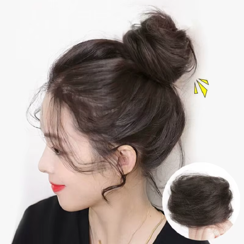 Chignon synthétique bouclé et lisse