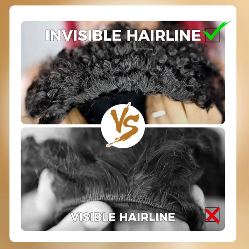 Tuneful court naturel crépus bouclés 3 en 1 demi-perruques cheveux humains pour les femmes (peut être porté en demi-perruque/perruque bandeau/queue de cheval)