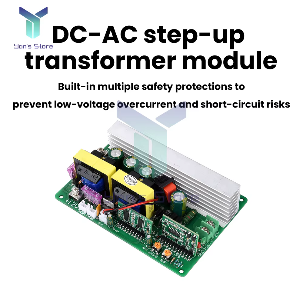 Module d'onduleur 500W, convertisseur DC 12-14.5V en AC 220V avec protection de sécurité, Interface de ventilateur de refroidissement pour le chargement des vélos électriques