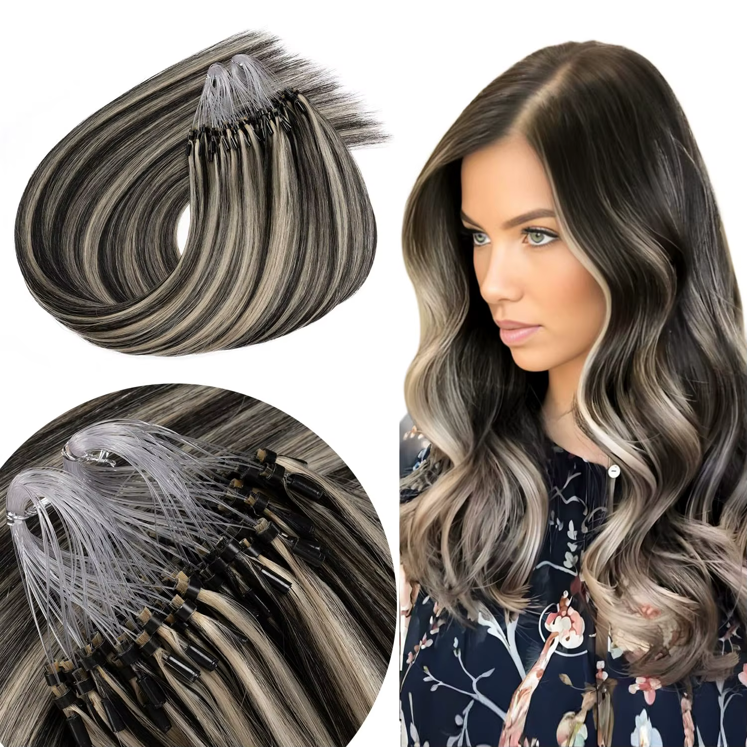 Extensions de cheveux à micro-anneaux
