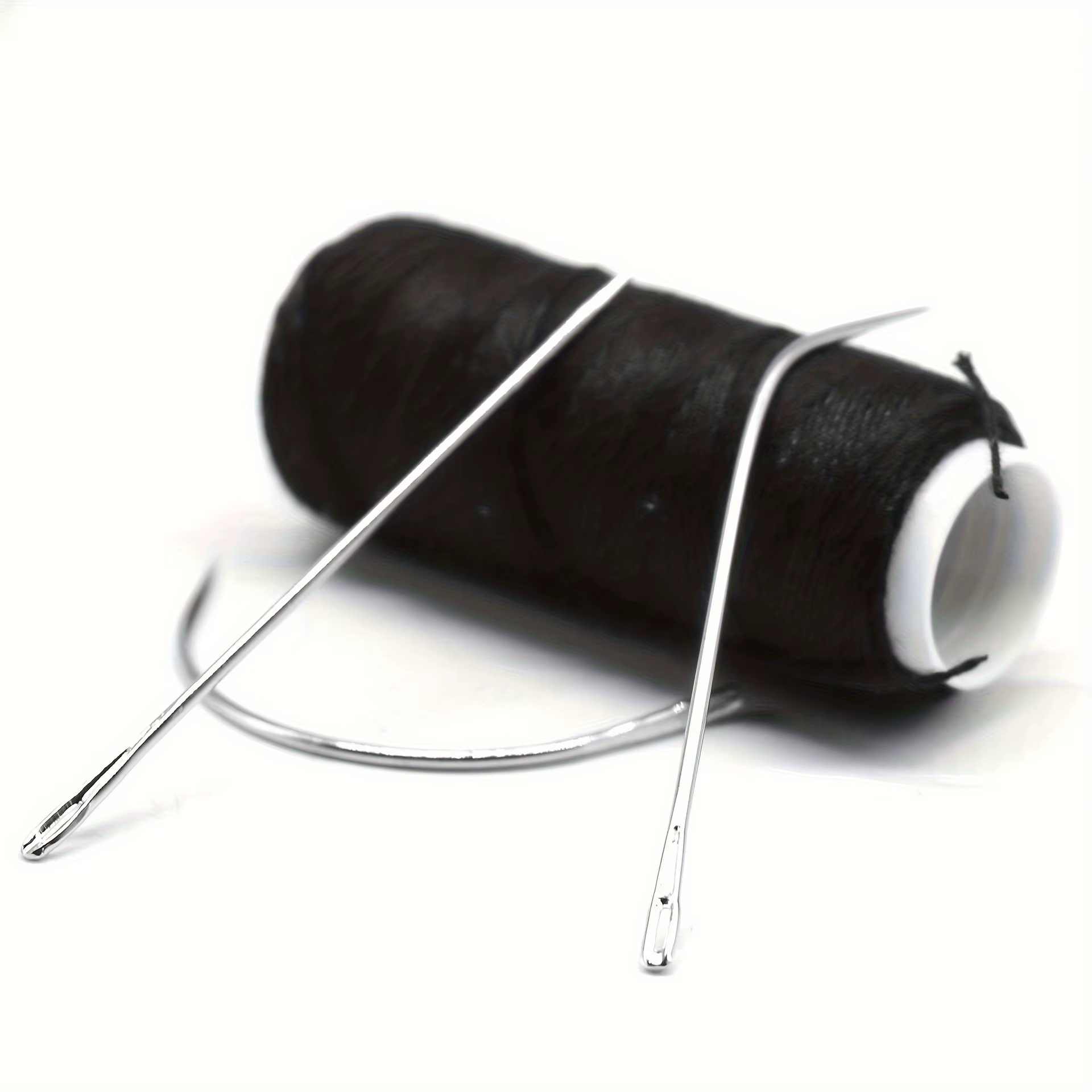 Fil à coudre en nylon 4 couleurs pour tissage de mèches + aiguille J+I+C pour extensions à clipser