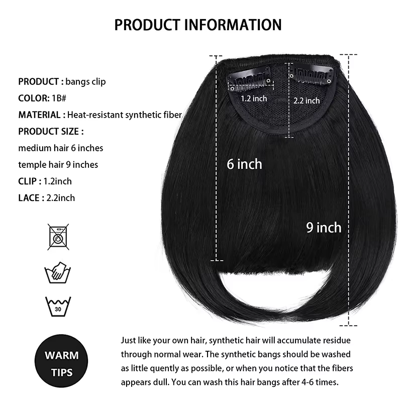 Extensions de faux cheveux à clipser avec clips invisibles