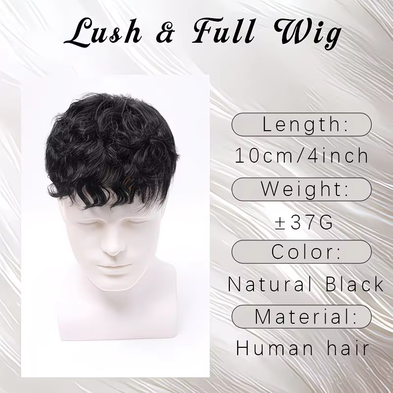 Prothèse capillaire à clipser pour homme en cheveux naturels