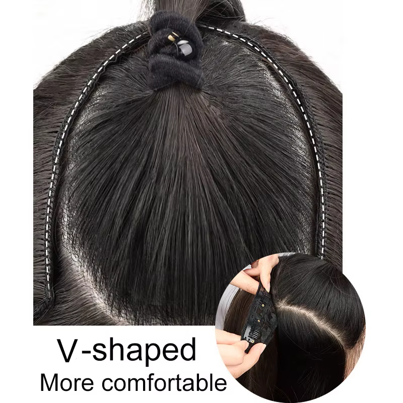 WIGSIN 22 pouces synthétique longue droite couches Clip-in Extension de cheveux en forme de V noir blond Invisible postiche pour les femmes