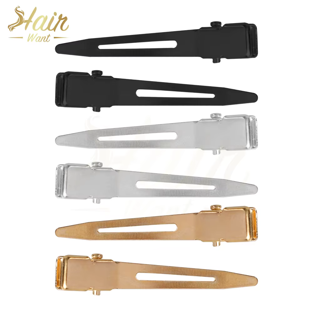 Hair Want-Mini pinces à cheveux bec de canard en métal pour femme