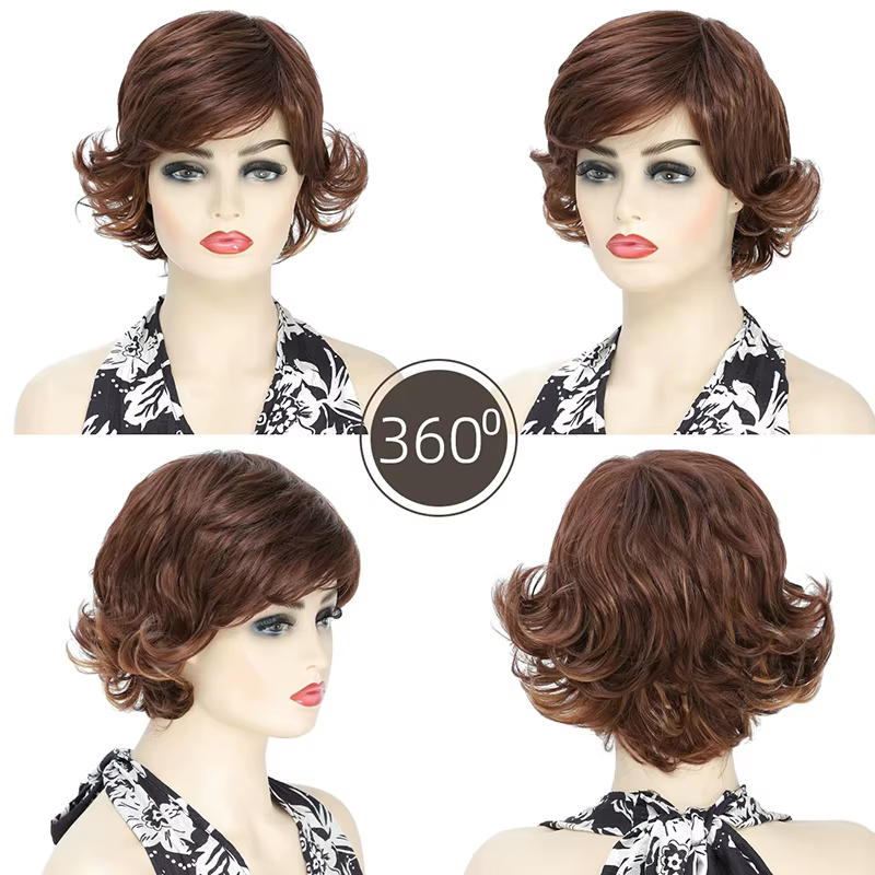 Perruque pour femmes, style tête complète naturelle