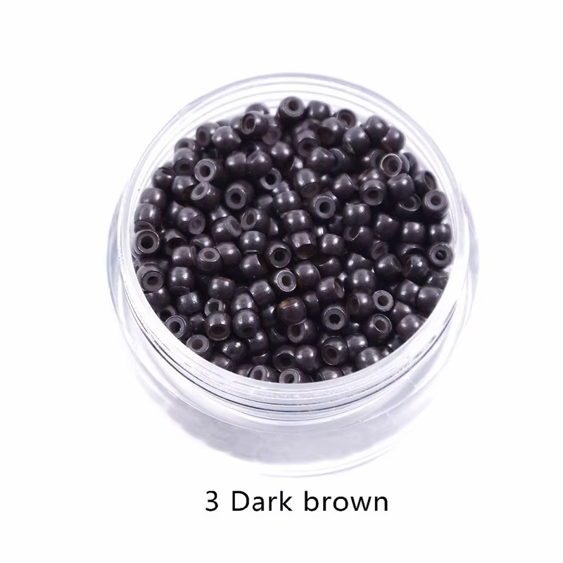 1000 pièces 3mm Nano Silicone doublé Micro anneau perles d'extension de cheveux