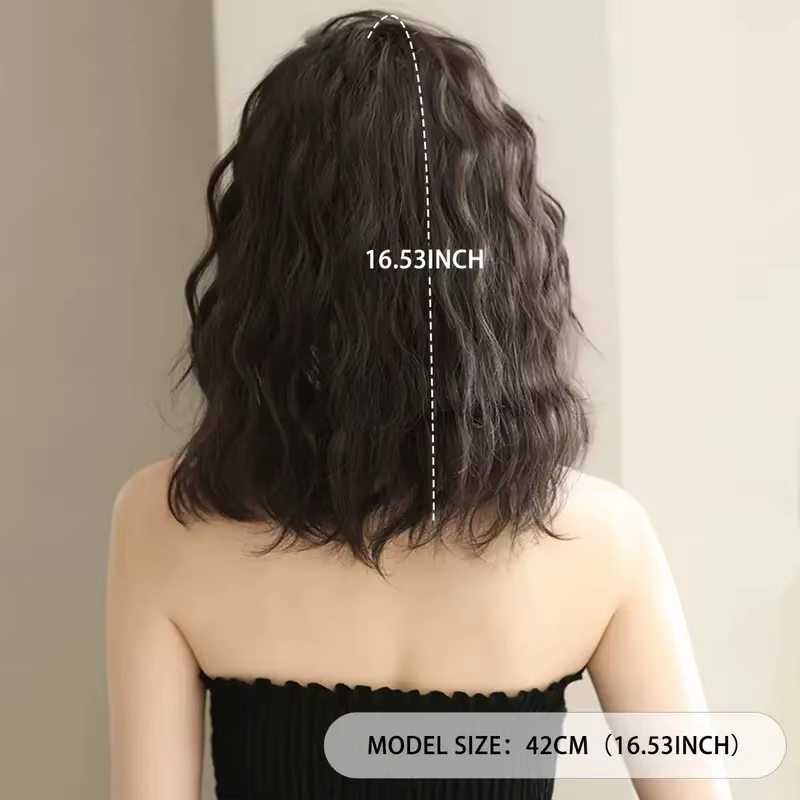 1 perruque synthétique bouclée ondulée mi-longue pour femme