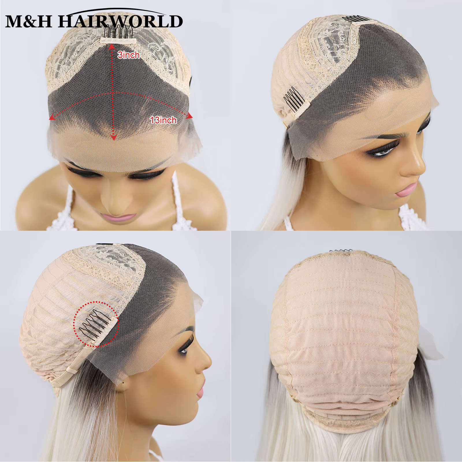 13X3 sans colle frontale dentelle perruques pour femmes longs ondulés cheveux synthétiques
