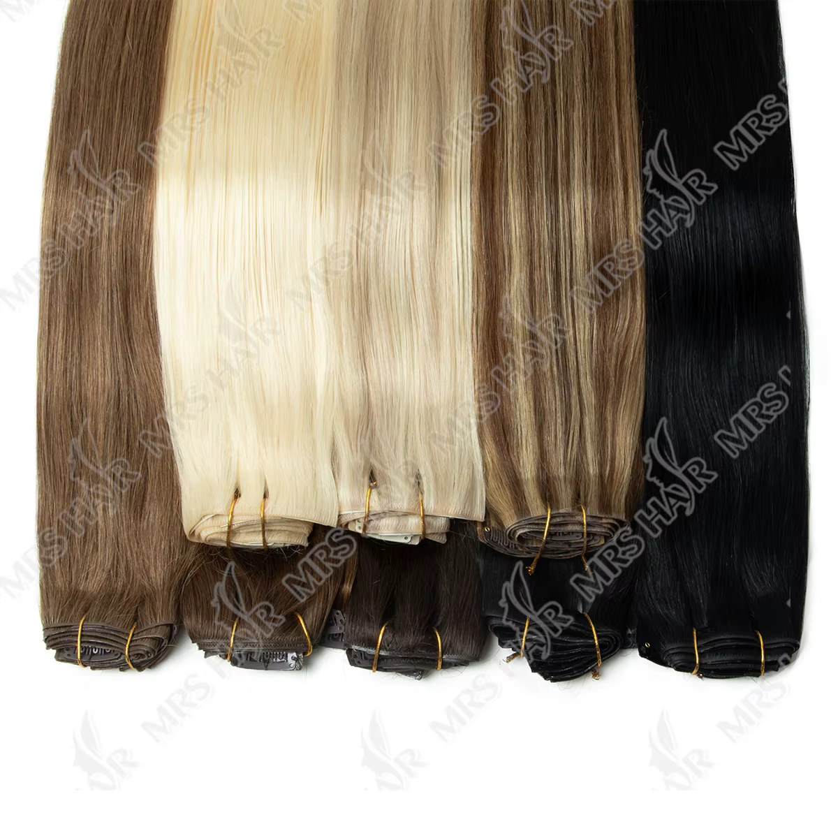 Extensions de cheveux à clipser invisibles blonds