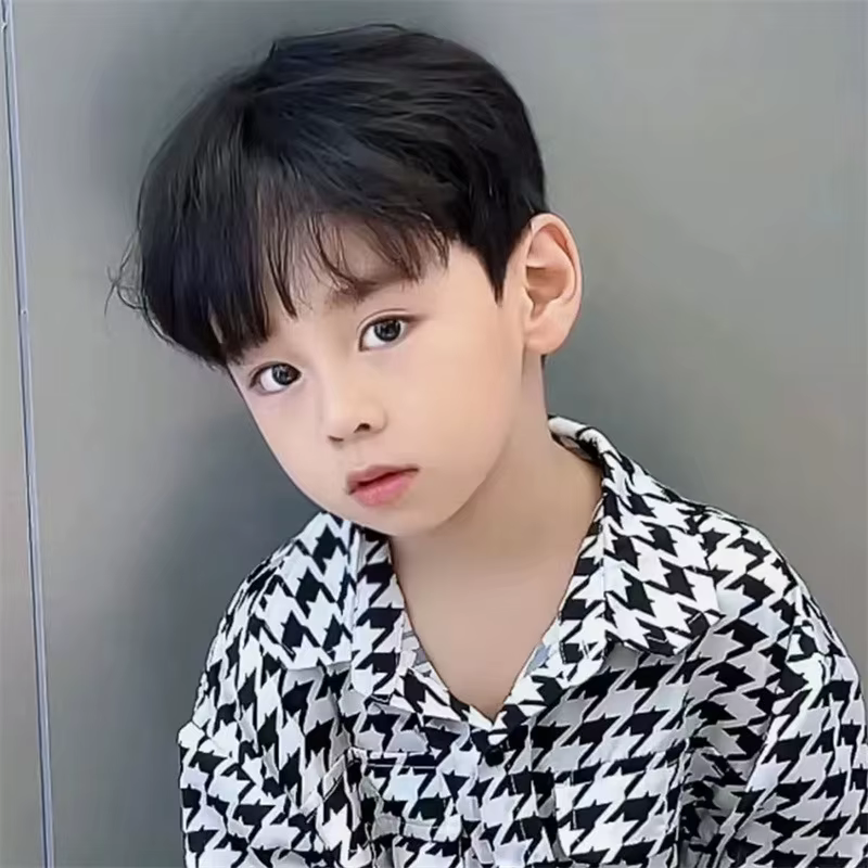 Perruque pour enfants cheveux courts coréen bébé garçon toupet chapeaux accessoires noir brun foncé