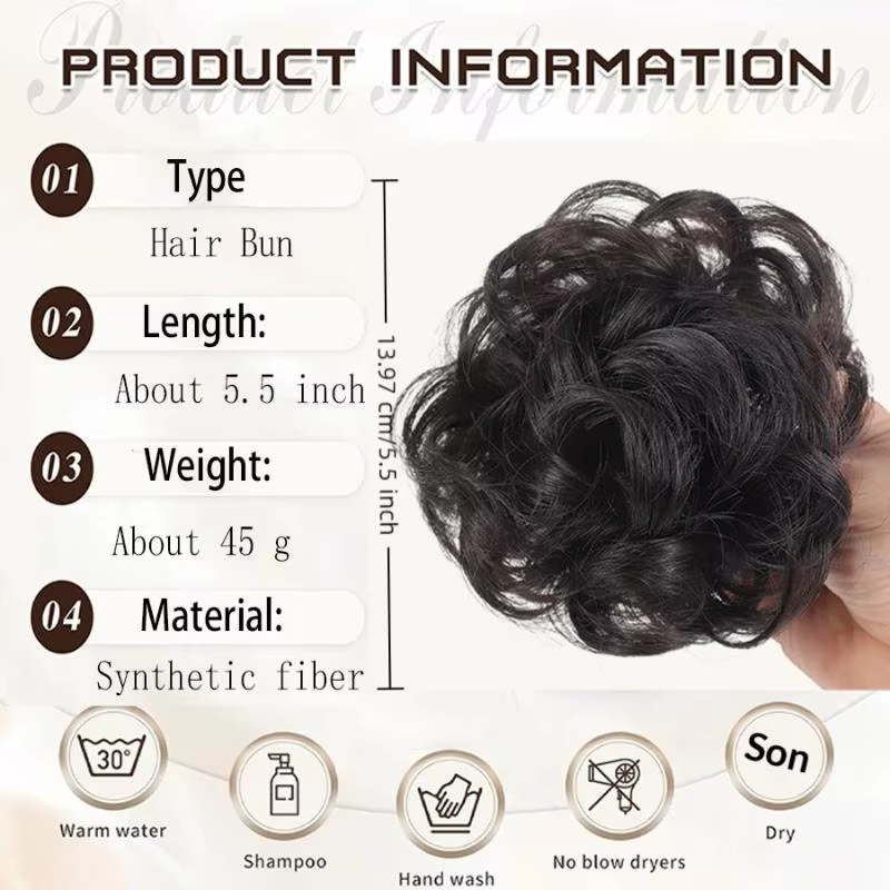 Chignon synthétique à clipser