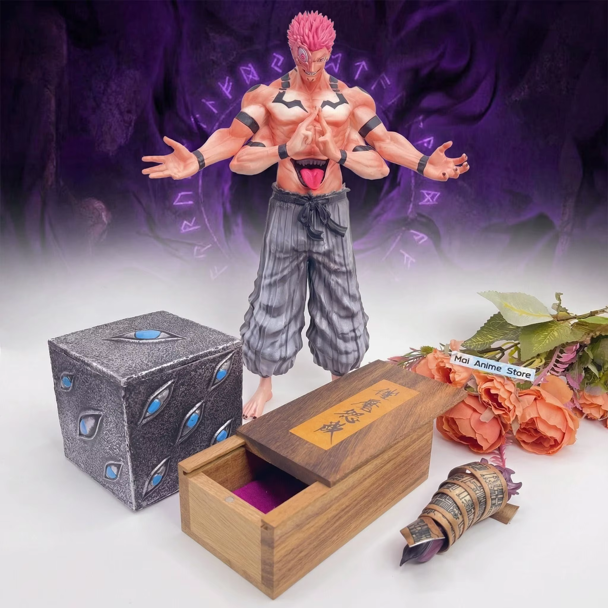 Figurine Anime Ryomen Sukuna, le Roi de la Malédiction, Jujutsu Kaisen, Statue de Collection Sukuna, Figurine d'Action, Décoration de Table, Accessoires pour la Maison, Jouet, Cadeau