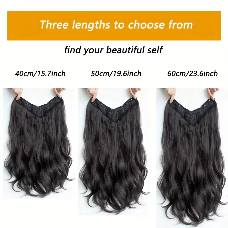 Extensions de cheveux synthétiques invisibles à longues vagues – Look