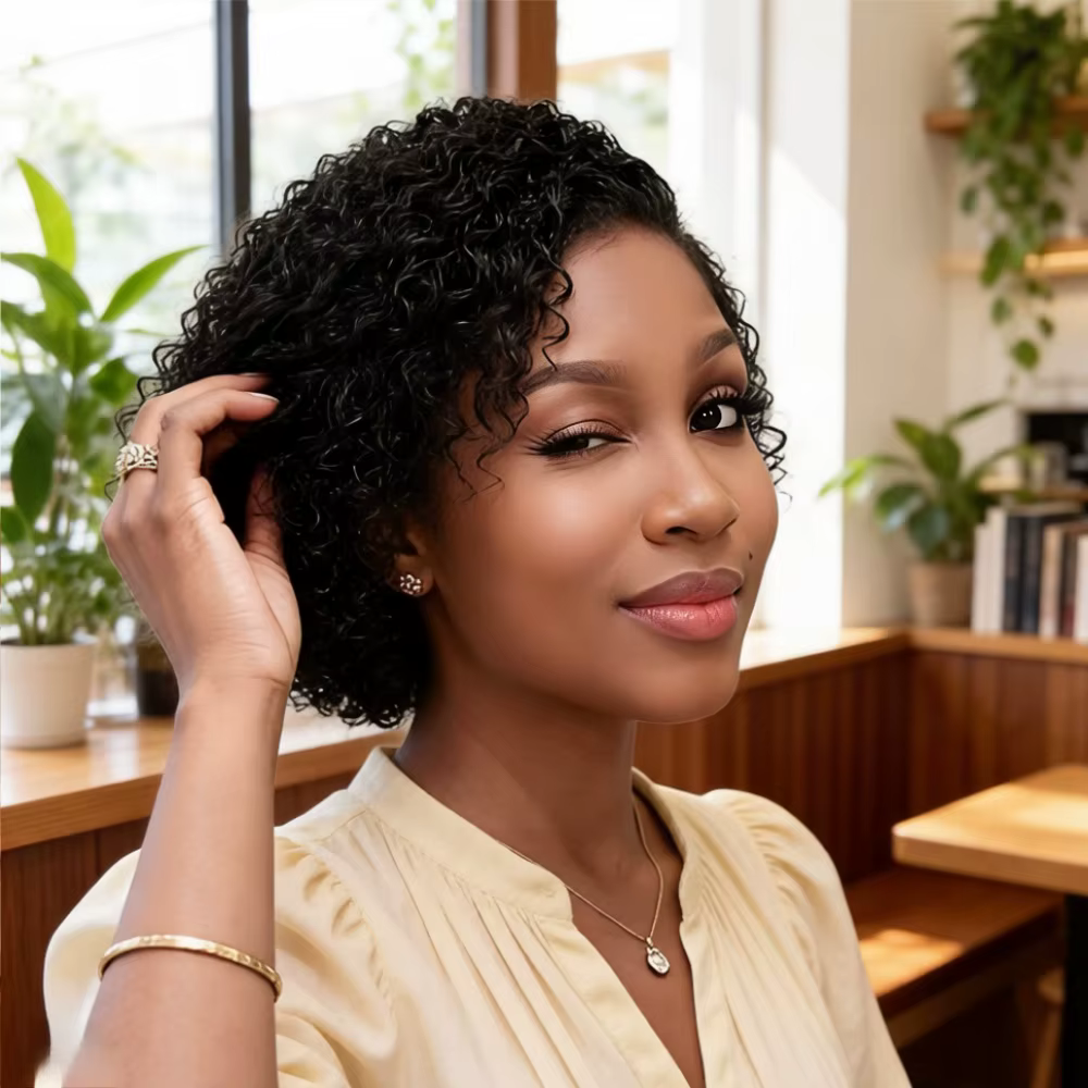 Perruque élégante en cheveux humains Remy