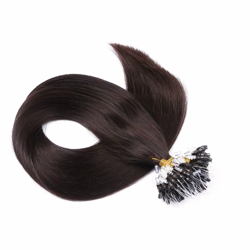 Extensions de Cheveux Humains Naturels Lisses avec Micro Anneau