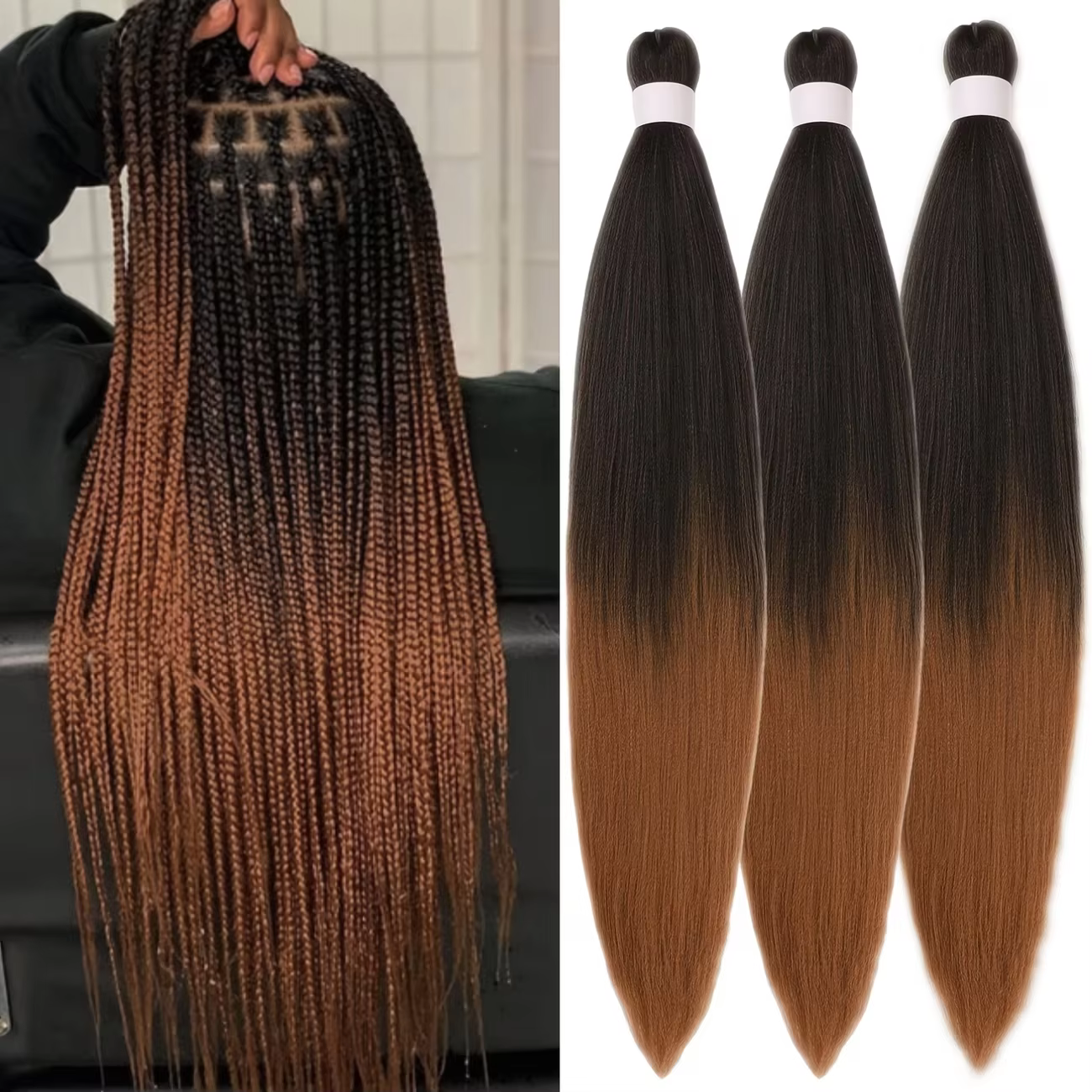 Extensions de cheveux synthétiques pré-étirées de 26 pouces pour tresses afro au crochet