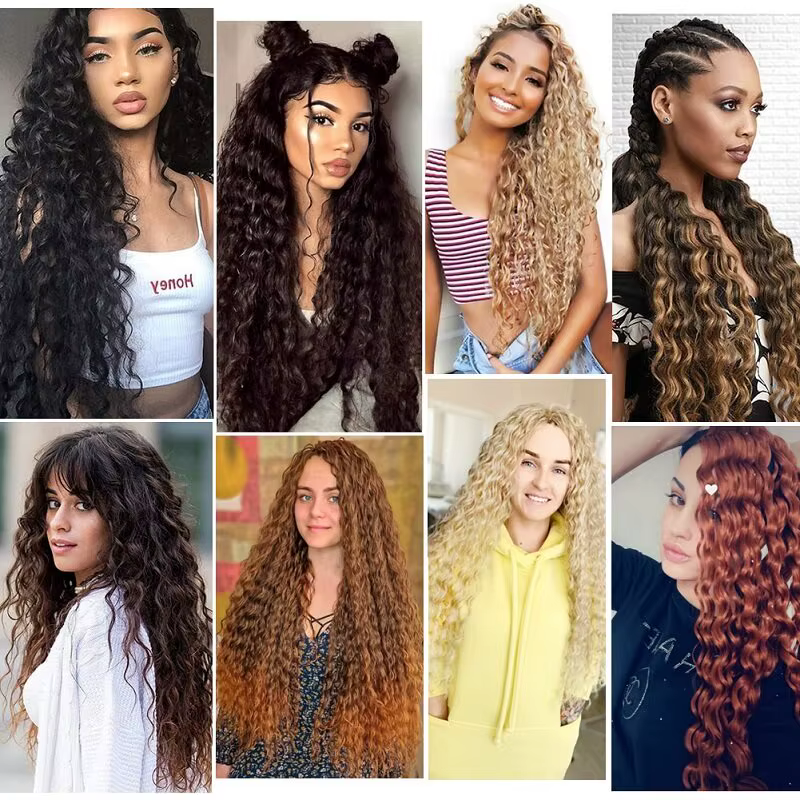 WIGSIN 30 pouces synthétique longue vague profonde torsion Crochet cheveux Afro bouclés