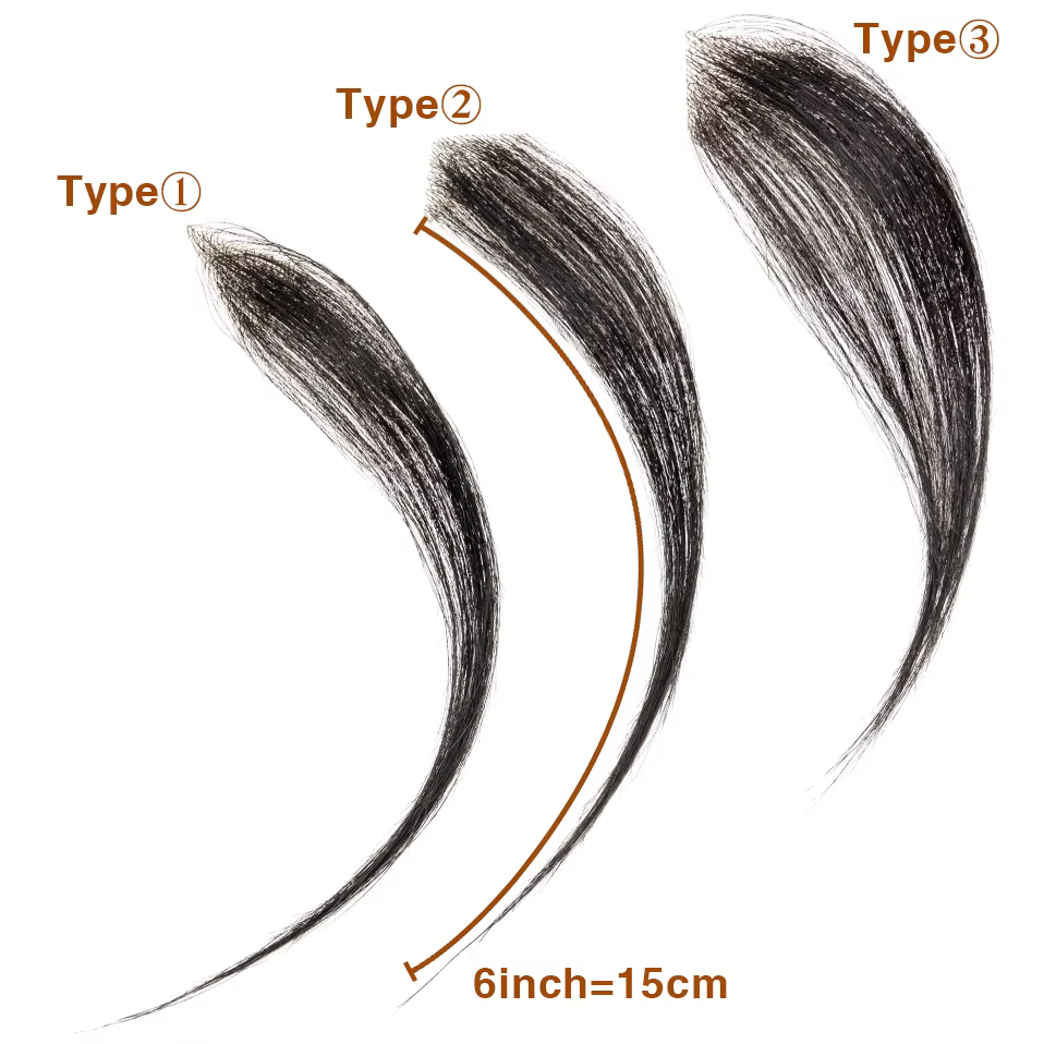 TESS 6 pouces hommes toupet délié avant cheveux humains