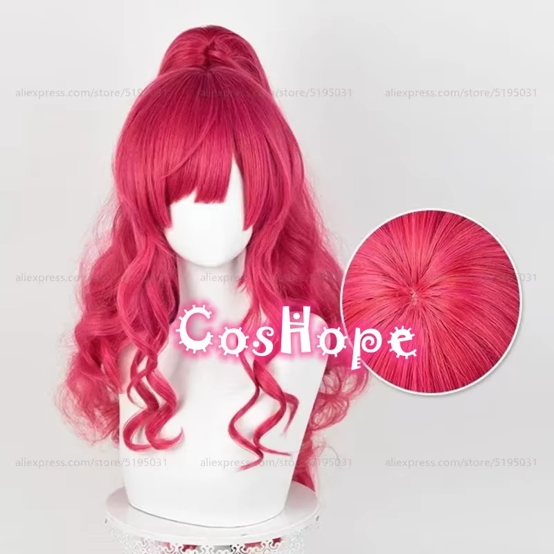 Pinkie Pie Cosplay perruque Pinkamena Diane Pie 70 cm perruque avec queues de cheval Rose rouge perruque Cosplay Anime résistant à la chaleur perruques synthétiques