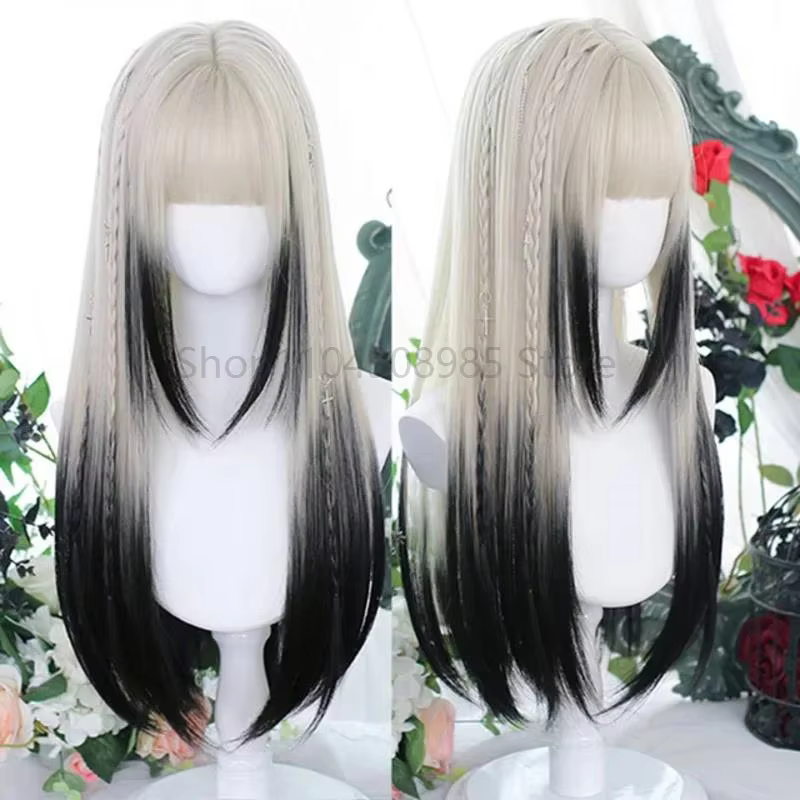 Perruque synthétique longue et lisse pour femmes