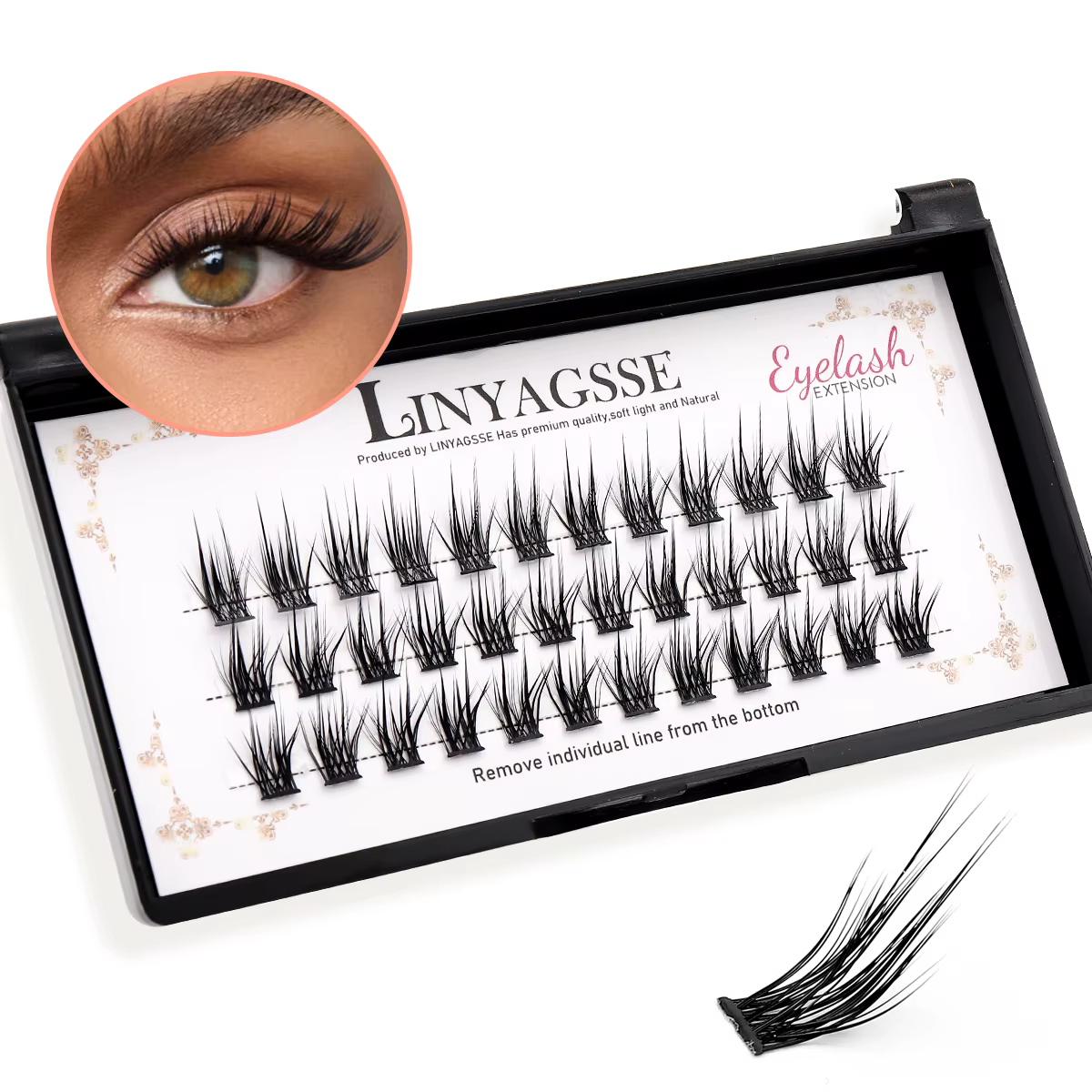 LINYAGSSE LN2350 L Curl Super Cluster Extension de cils